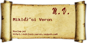 Miklósi Veron névjegykártya